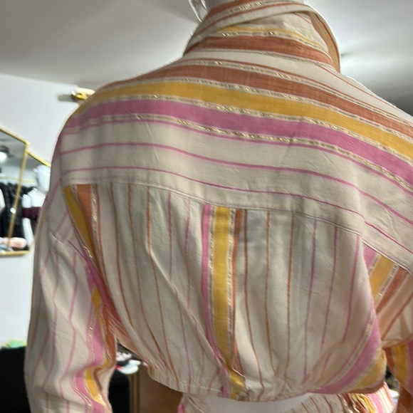 Striped Button-Up Shirt and Shorts Set - Picture 3 of 3